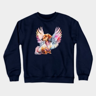 Watercolor Dachshund Angel 3 Crewneck Sweatshirt